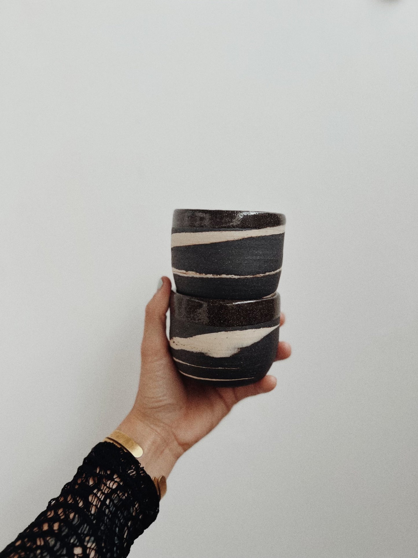 Black and White Swirl Cup