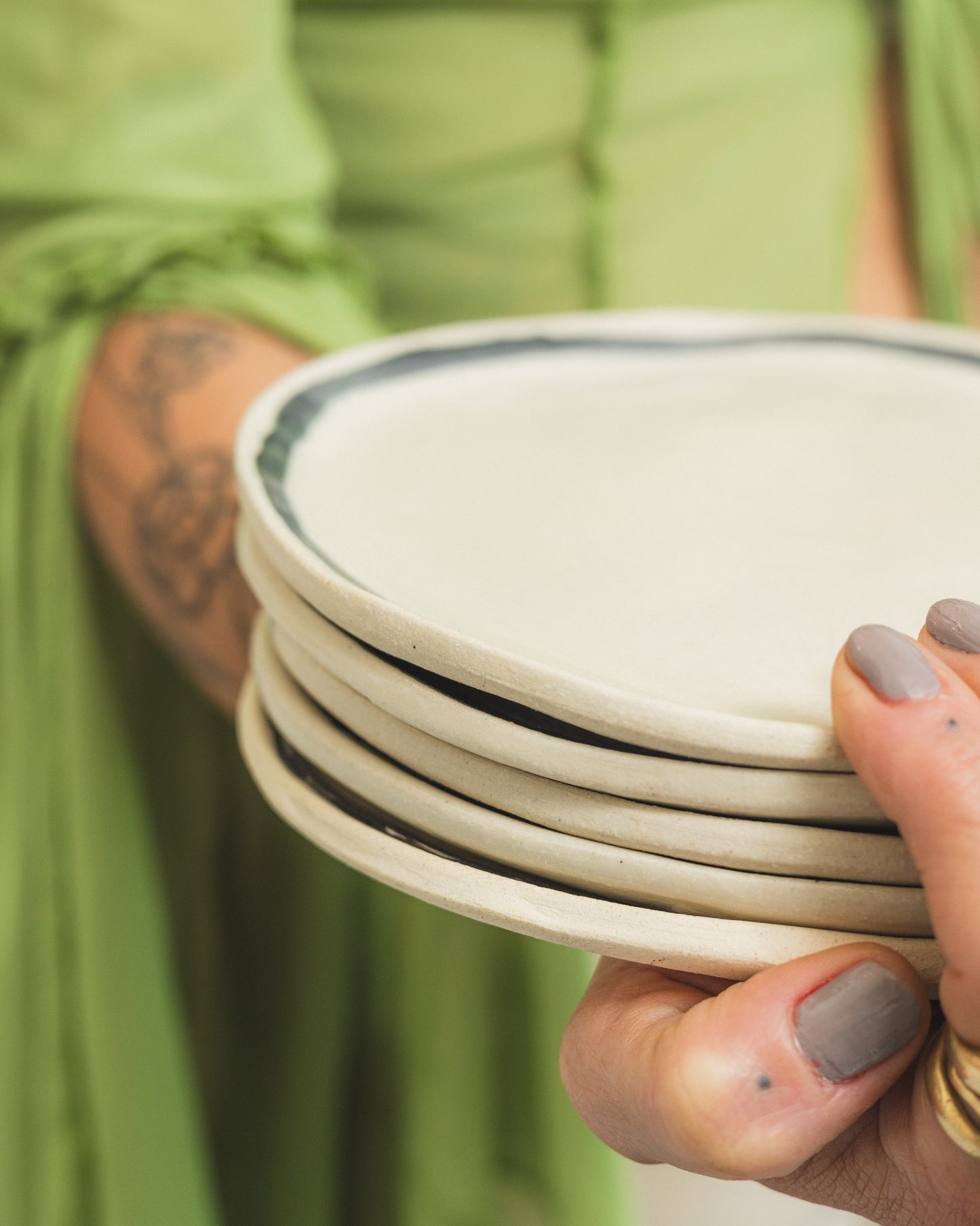 Black + White Ceramic Plate
