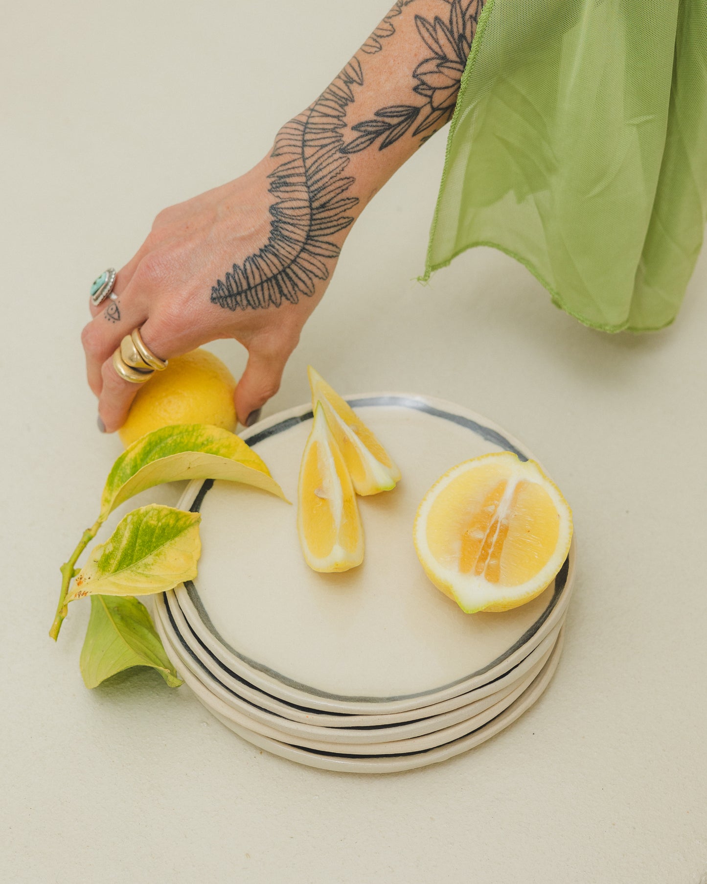 Black + White Ceramic Plate