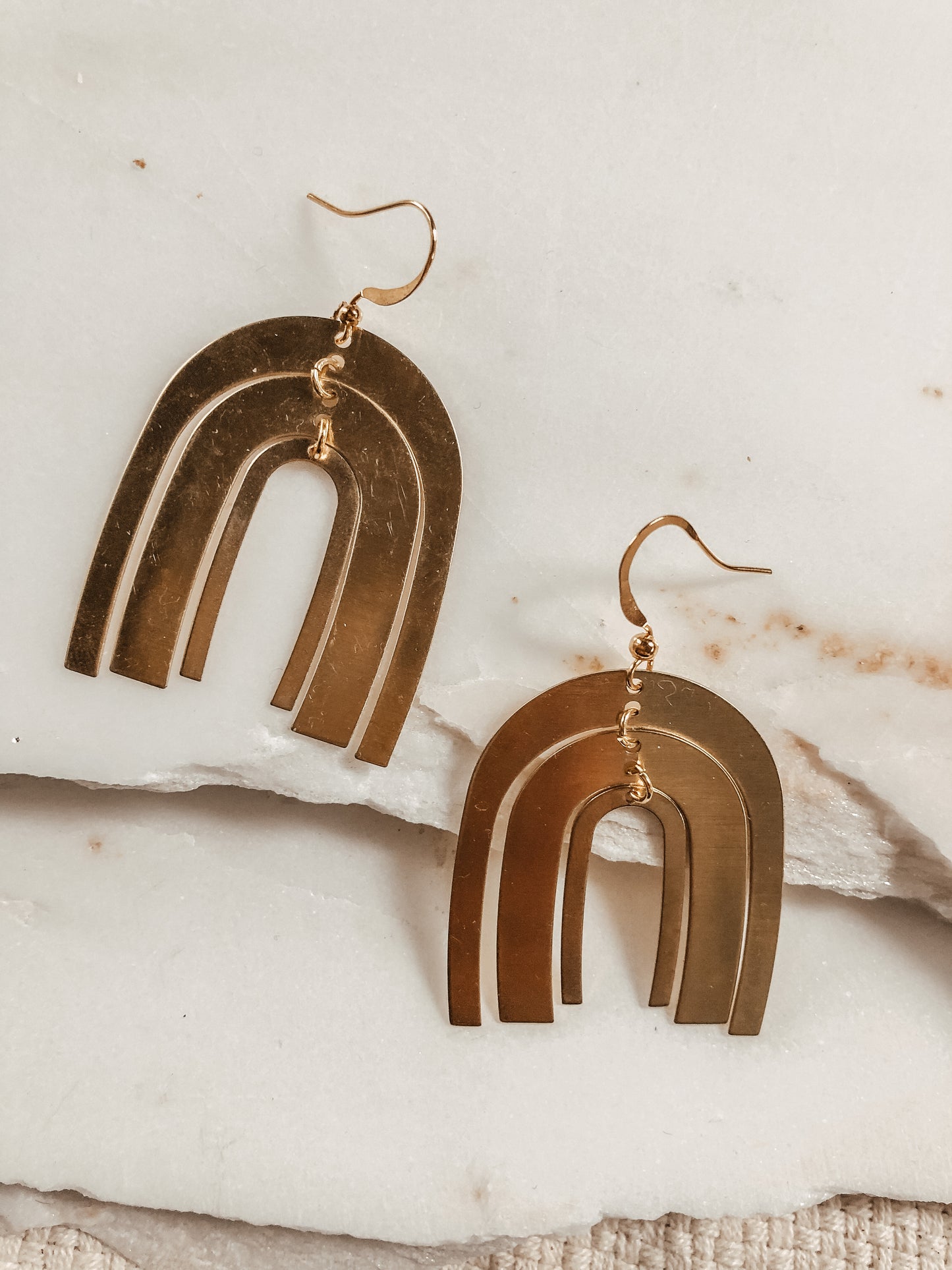 Brass Rainbow Earrings