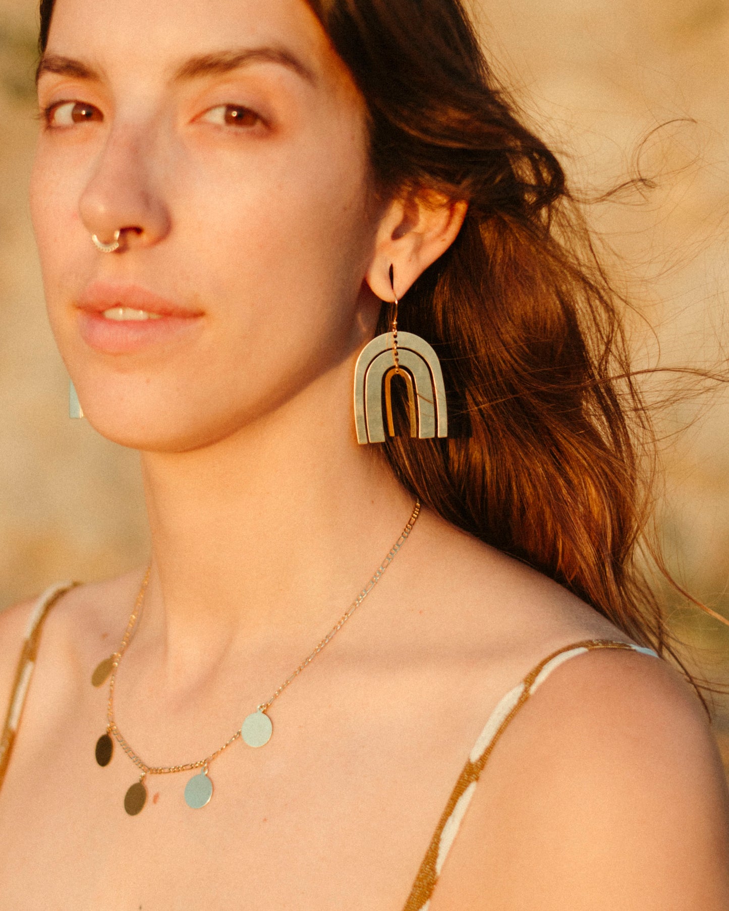 Brass Rainbow Earrings