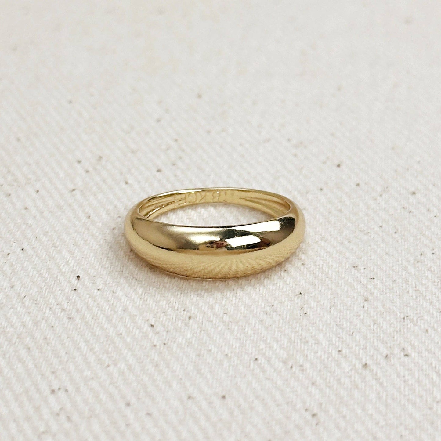 18k Gold Filled Mini Polished Dome Ring: 5.5