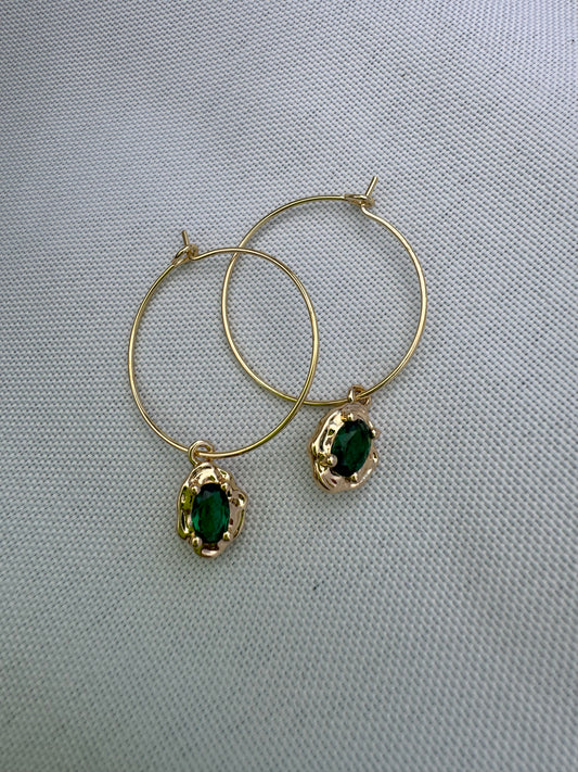 Gem Hoop Earrings