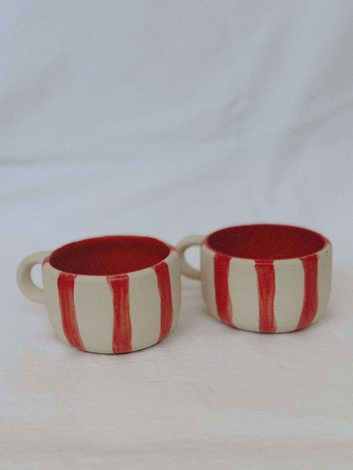 Red Striped Cappuccino Mug