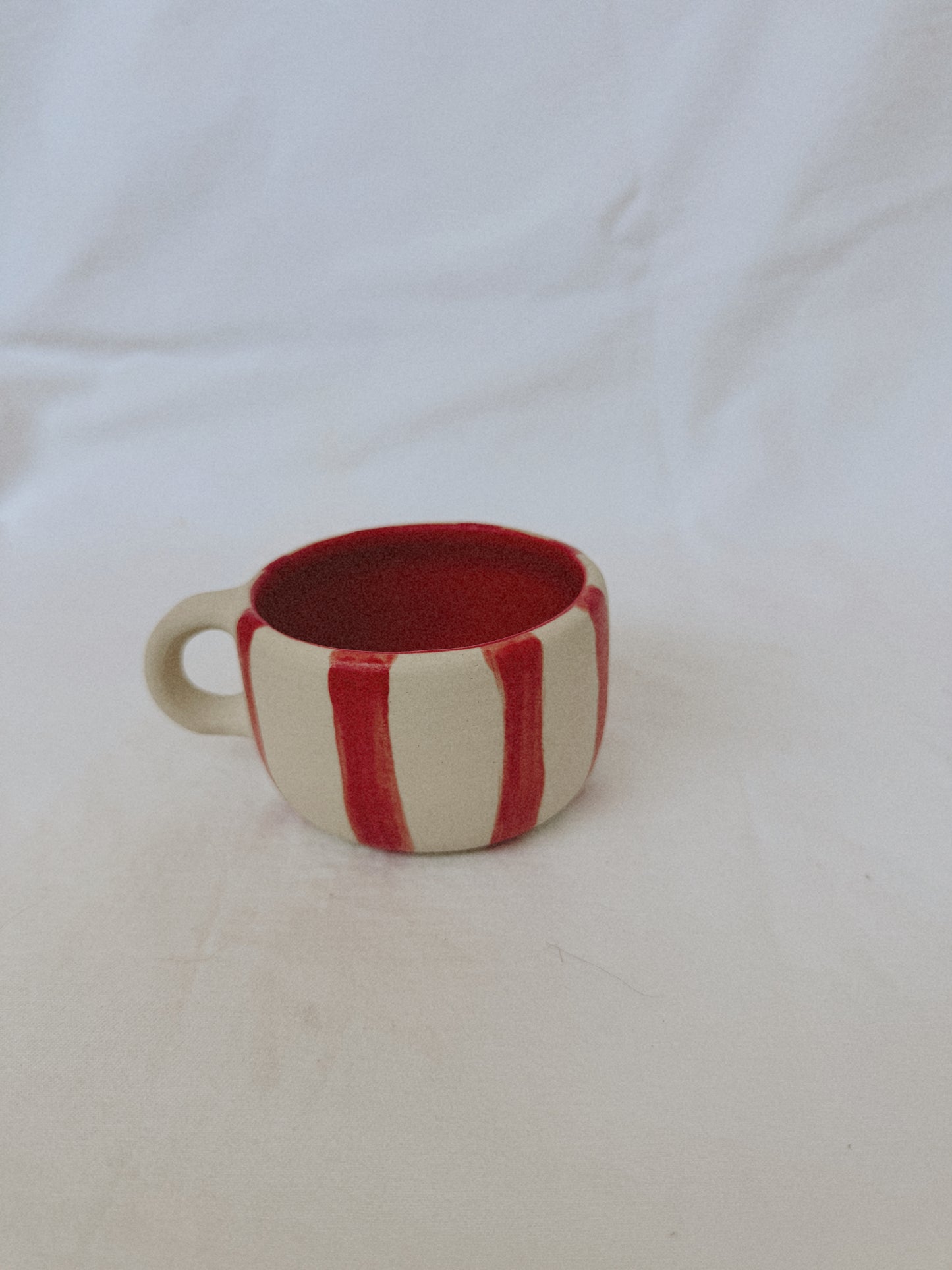 Red Striped Cappuccino Mug