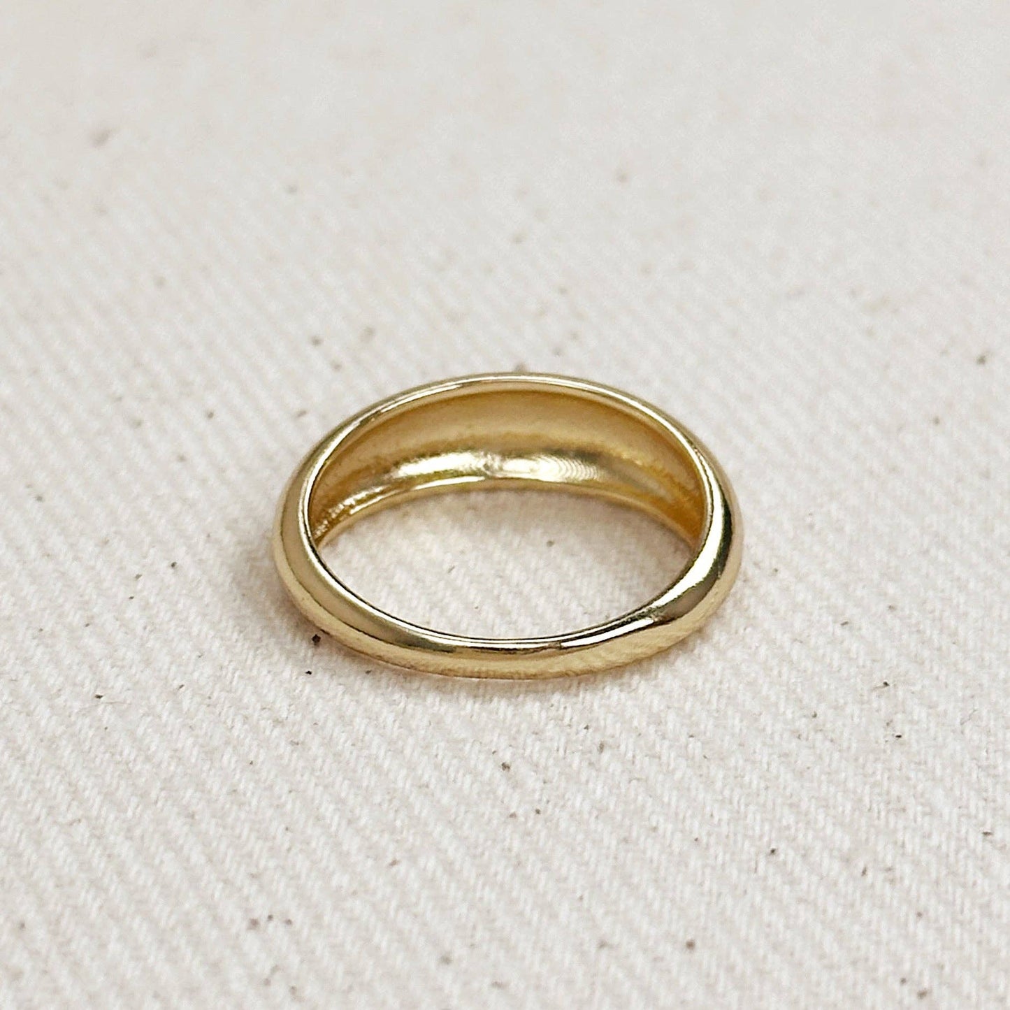 18k Gold Filled Mini Polished Dome Ring: 5.5