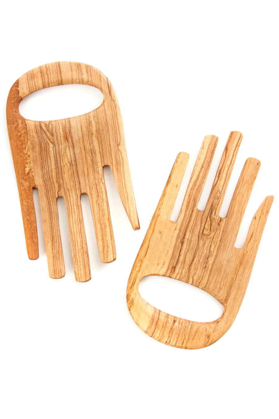 Wood Salad Server Hands