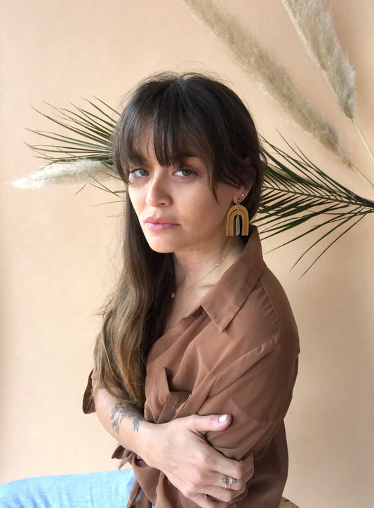 Brass Rainbow Earrings