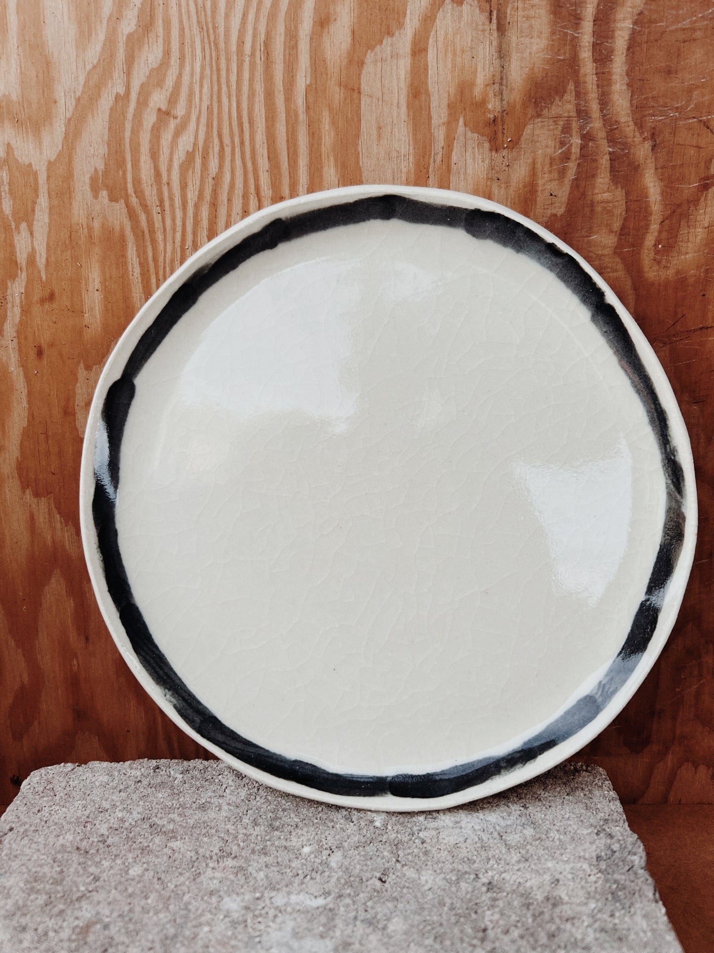 Black + White Ceramic Plate